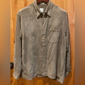 GEOFFREY BEENE Men's sage button down, micro suede! Size L large